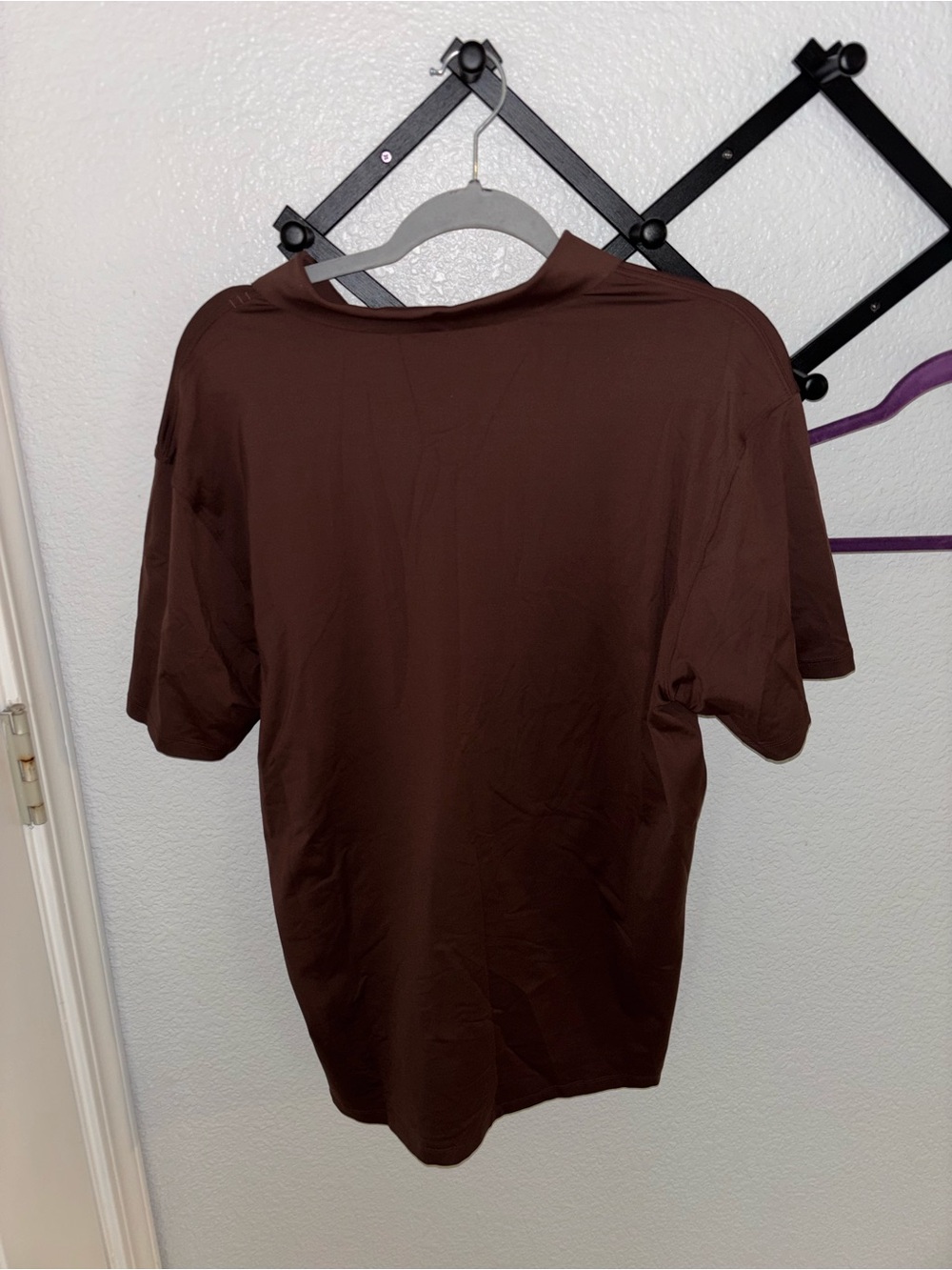 Lululemon Brown Performance Polo Shirt Relaxed Fit Short Sleeve Top XL - Picture 3 of 4